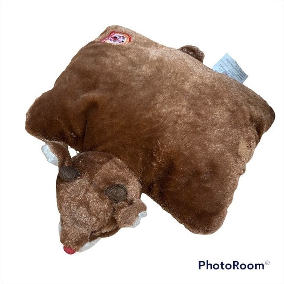 Rudolph the Red Nosed Reindeer Pillow Pet Plush Christmas Brown - Picture 1 of 7